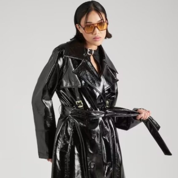 Hoermanseder 'Maja' Shiny Crinkle Trench Coat - Picture 7 of 7